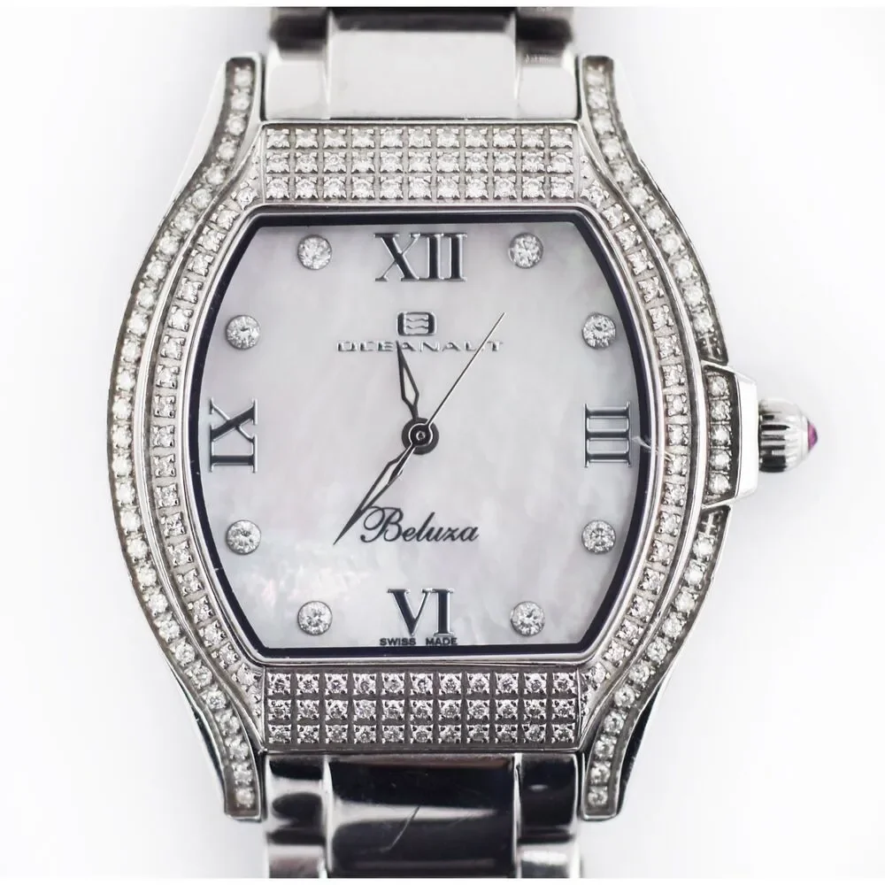 Oceanaut Beluza Women's Tonneau Diamond Crystal Watch Mother of Pearl Dial